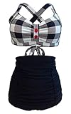 Women's Floral Halter High Waist Bikini Swimsuit Floral Printing Bathing Suits 2 Pieces