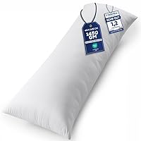 Utopia Bedding Nackenkissen, 40x145 cm Ganzkörperkissen, weiche Hohlfaserfüllung, langes Schwangerschaftskissen zur Unterstützung der Mutterschaft und für Seitenschläfer (Weiß)