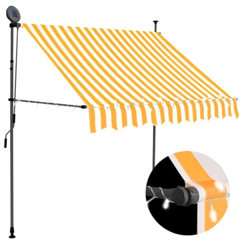 sofutoo Manual Retractable Awning with LED Strip for Outdoor Spaces, 78.7