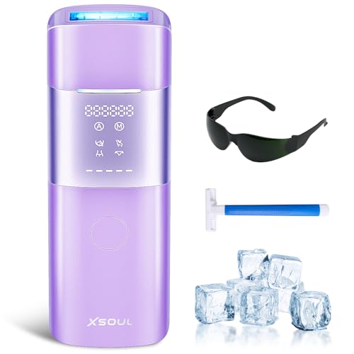 Laser Hair Removal with Sapphire 5℃ Ice Cooling, Painless & Permanent IPL Laser Hair Device for Women Men, 2 Modes, 5 Levels, 999,999 Flashes, at Home Hair Remover for Bikini, Armpit & Face