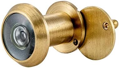 Focus Vision Door Viewer for Narrow Panel Doors - Home Office Security Improvement | Wide Angle Modern Look & Easy to Install Peephole Fits Front Doors Thickness (1 Pack (7/8"-1-1/4"), Brass)