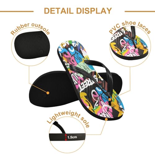 Nander Artistic Hip-hop Sandal Flip Flops of Men's & Women's,Beach Slippers Flip Flops Shower Shoes2