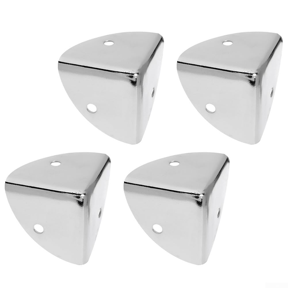 Set di 4 protezioni angolari in metallo da 40 mm, in lega di zinco, per scatole di legno, cassapanche o baule con angoli arrotondati e fori di fissaggio
