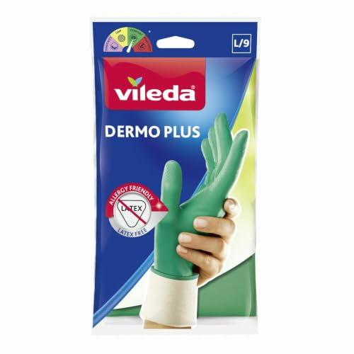 Vileda Dermo Plus/Sanft & Schonend Gummihandschuhe, latexfrei, Größe L, 1 Paar , 1er Pack