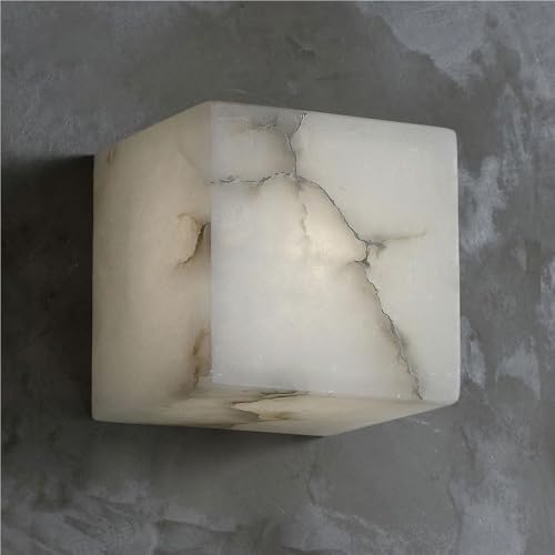 Aplique De Pared De Mármol Nórdico, Moderno Y Sencillo, Cuadrado, De Alabastro Natural, For Sala De Estar, Baño, Tocador, Pasillo, Escaleras.(Three-color)