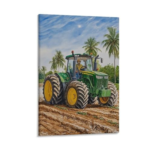 Affiche tracteur pour décoration de chambre d'enfant rustique