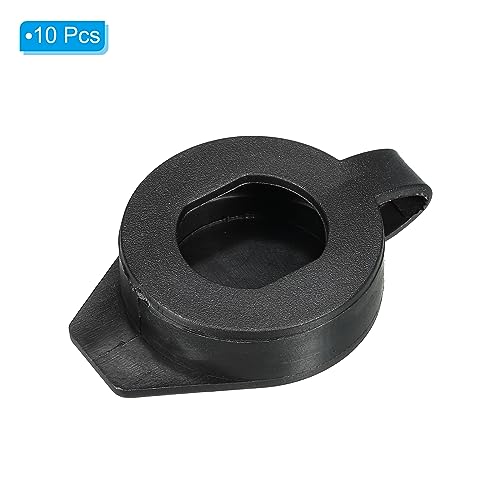 PATIKIL 19mm Door Lock Dust Cover, 10 Pack Plastic Waterproof Keys Panel Cam Lock Dust Cover Cap for 19mm Cam Lock, Black - Image 3