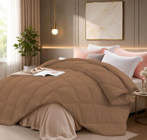 Image of Super Comfort Microfiber 300 GSM Single Bed Comforter for Heavy Winter Blanket Quilt Diamond Stitch (60 inch x 90 inch Inches /152cm x 228cm) - Comforter Single Bed|Beige