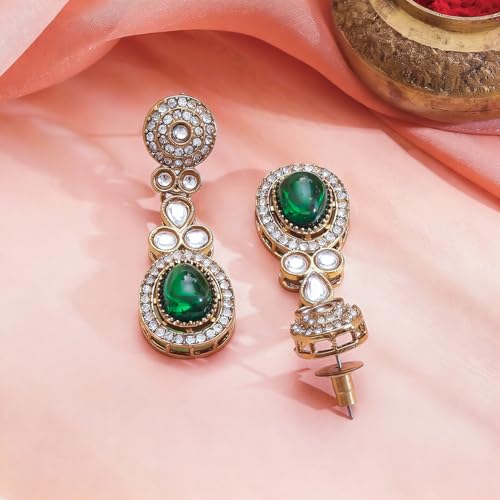 Image of Rubans Gold Plated Kundan Traditional Statement Necklace Set for Women