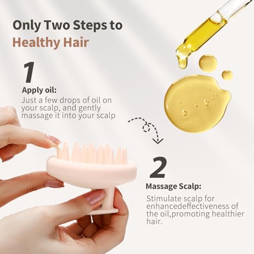BEAUTLOHAS. One-Piece Silicone Scalp Massage Brush, Scrubber With Soft Massager for Hair Growth, Deep Cleansing Relaxation, Durable, Gentle on Scalp, Wet Dry Hair Massage Tool