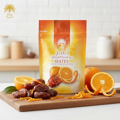 Image of Siafa Orange Peel Dates | Premium Dates Infused with Zesty Orange Peel | Gourmet Flavoured Dates - 100g