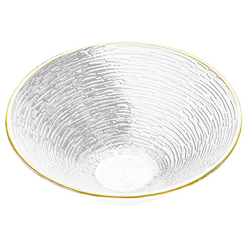 OKUMEYR Insalatiera in Vetro Cristallo Nordico con Dorato Ciotola Media per Insalate Frutta e Dessert per Buffet e Uso Domestico