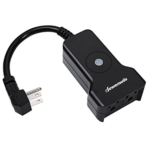 DEWENWILS Outdoor WiFi Smart Plug Outlet, Weatherproof Outdoor Wall Socket, Wireless Remote Control Light Timer Switch, Compatible with Alexa, Google Home and IFTTT, No Hub Required