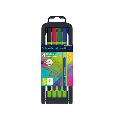 SCHNEIDER 191094 Line-Up 4er-Box Fineliner Noir, Rot, Blau, Verde 0.4mm 4St.