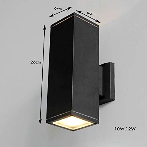 Applique murale LED étanche IP65 en aluminium noir 12W durable