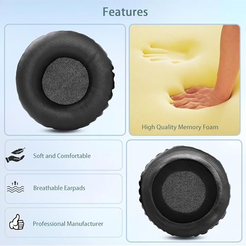 Almohadillas para auriculares Airman 750 de repuesto compatibles con los auriculares para aviación Telex Airman 750 (cuero proteínico y espuma viscoelástica) miniatura 3