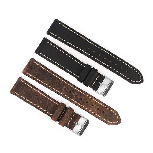 Bracelet montre interchangeable cuir véritable 22mm noir homme fixation rapide - 5