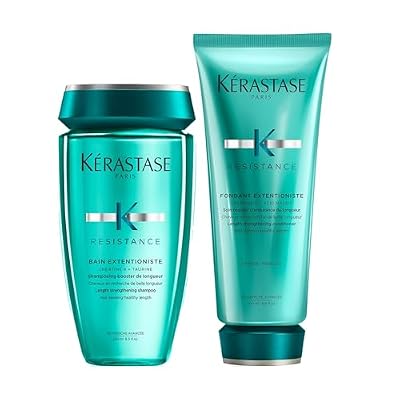 Kerastase Resistance Bain Extentioniste Length Strengthening Shampoo & Conditioner Set For Damaged Hair - Protects Hair and Scalp from External Aggressors, and Enhances Shine With Ceramides