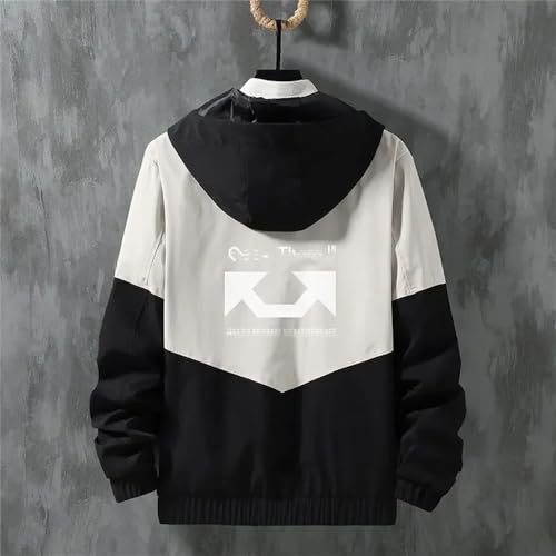 YTR6TW Men's Spring And Autumn Coat Men's Patchwork Casual Jacket Men's Long Sleeved Hooded Zipper Coat2