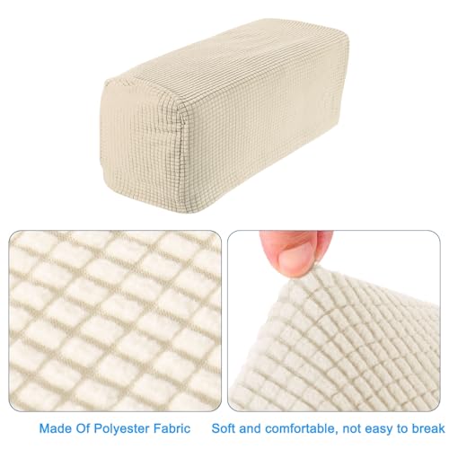 Fundas elásticas para reposabrazos de sofá y silla, fundas protectoras blancas con pasador 5