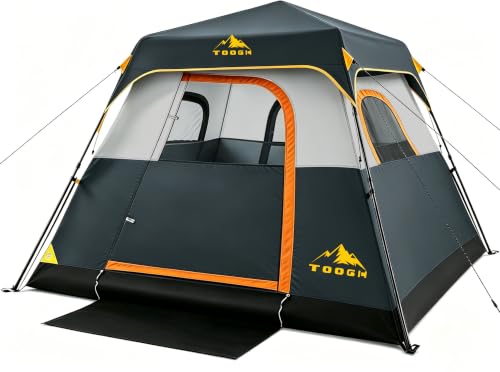 Toogh 3/4 Person Camping Tent with 1 Door, 4 Windows, and...