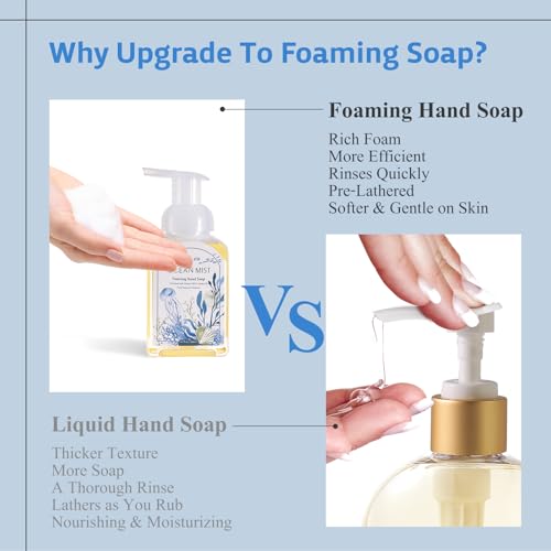 ROMIIE ZOI Hand Soap Refills, Foaming Hand Soap Natural Plant Moisturizing Handsoap Fragrance Ocean Mist - Soft Hand Wash for Kitchen & Bathroom - with Foam Soap Dispenser 1L/33.8oz Pack 0f 3 - Image 5