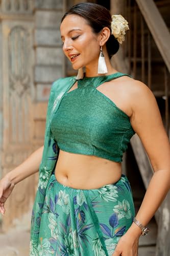 Image of MIRCHI FASHION Women Saree Chiffon Floral Printed | Breathable Lightweight Sari for Regular Home and Office Wear with Blouse Piece