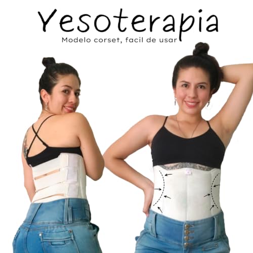 Faja de yeso Beauty colombiana, reductora, moldea y define abdomen y cintura. White3