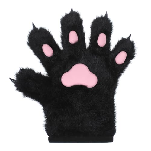 SIQITECH Guanti di zampa di gatto in peluche Halloween Guanti Cosplay a forma di zampa di gatto in pelliccia guanti carino lupo con dita guanto invernale autunno per festa ballo Cosplay Natale, Nero SIQITECH Guanti di zampa di gatto in peluche Halloween Guanti Cosplay a forma di zampa di gatto in pelliccia guanti carino lupo con dita guanto invernale autunno per festa ballo Cosplay Natale, Nero