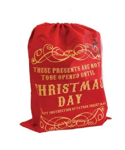 Large Santa Sack Super Luxury Jumbo Size Strong Felt Rope Tie (Large Sack Red)
