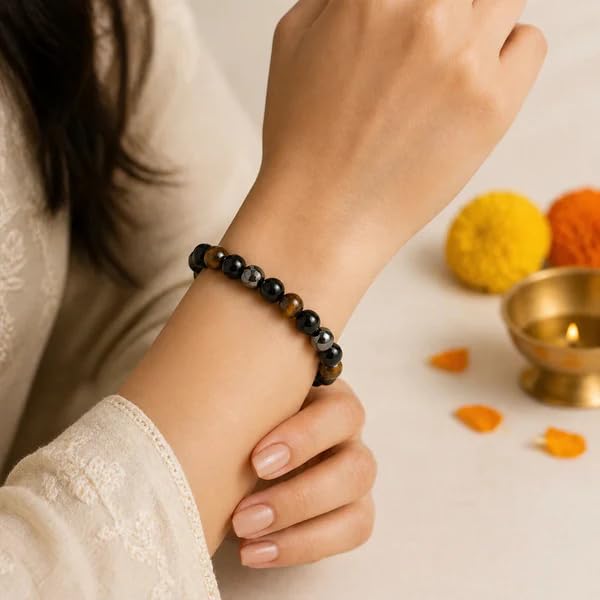 Image of Beaded Bracelet for Men & Women | Stretchable Handmade Prayer Meditation Yoga Wrist Bracelet | Stylish Everyday Wear | Free Size
