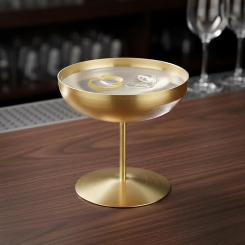 Copa de acero inoxidable de 250ml con forma en U plata para cafeterías 5