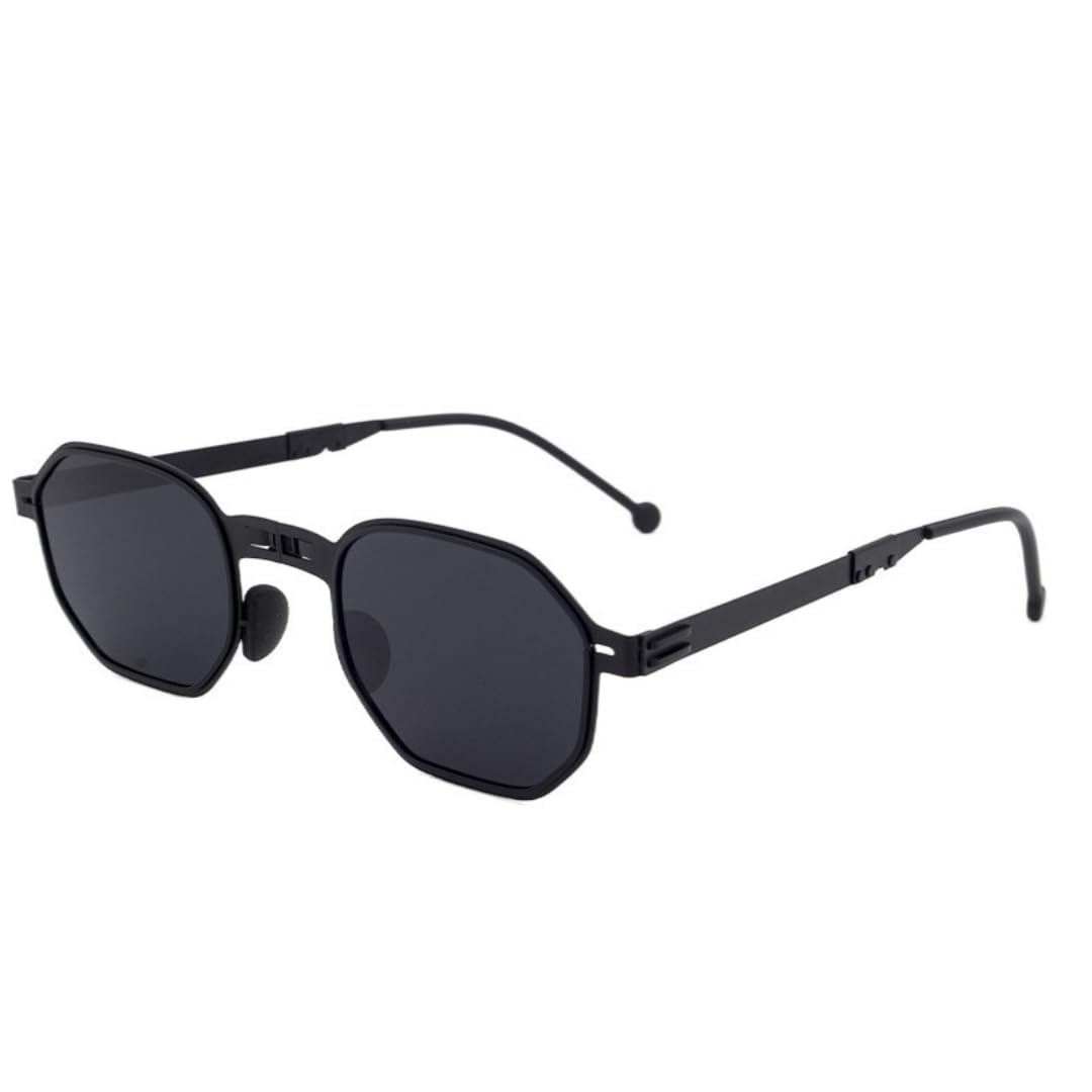 Occhiali da sole da uomo alla moda in stile retrò ultra sottili in metallo, con protezione UV400.