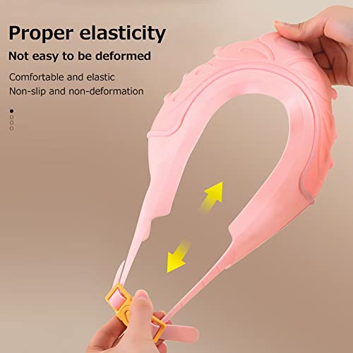 Image of Surakey Baby Shower Cap Adjustable Baby Hair Washing Guard Bath Shampoo Shield Visor Hat Eyes and Ears Head Protection Waterproof Bath Cap (9.45in x 3.94in) for Kids Toddler (Pink)