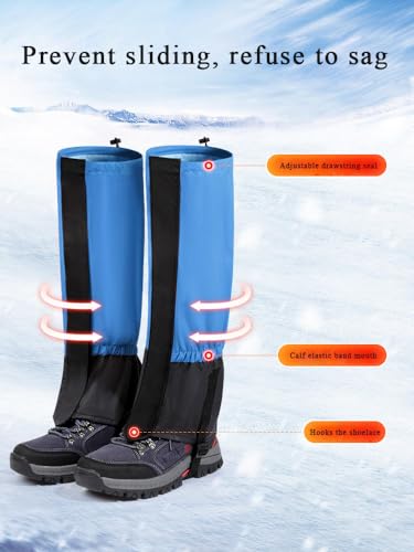Snow-Leg-Gaiters-for-Hiking-100-Waterproof-Fabric-Lightweight-Shoe-Gaiters-Polyester-Fabric-Waterproof-Boot-Gaiters-for-Adult-Outdoor-Hiking-Walking-Climbing-Hunting-Skiing