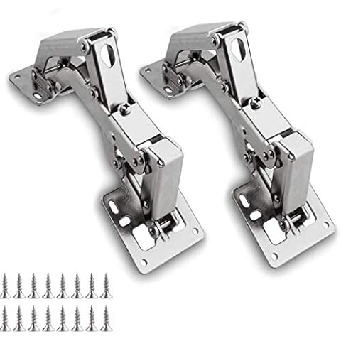 Acrux7 2 Pack Kitchen Cabinet Door Hinges with Soft Close, Adjustable 165 Degree Face Frame Mounting Concealed Hinges for Kitchen Cabinet, Full Overlay Cover
