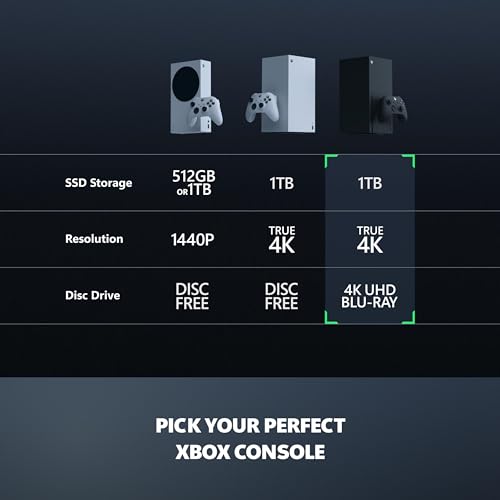 xbox series x - gaming console - 1tb ssd - includes wireless controller - 4k gaming - 120fps - carbon black