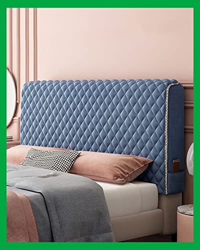 HUAOSCN Kopfteil Schonbezug Beige/Grau Bett Kopfteil Bezug Staubdichte Dehnbare150/180/200cmKopfteilbezug Verdicken Gesteppt Einfarbig Baumwolle Kopfbedeckungen Abdeckung Schutzhülle Cover