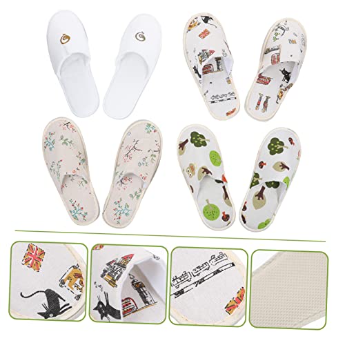 4 Pary Kapcie Jednorazowe Pantofle Salonowe Buty Gościa Hotelowego Pogrubione Pantofle Jednorazowe Buty Pod Prysznic Kapcie Do Pedicure Hotelowy Pantofel Zakryte Palce Prosty Ewa