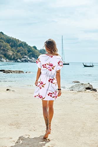 Ekouaer Women'S Cover Ups Casual Swimsuit Coverups Flowy Tie Waist Beach Cover Up Dress thumb #3