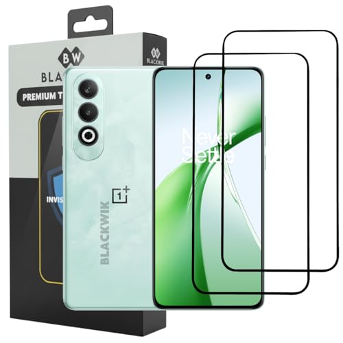Image of Blackwik Tempered Glass Screen Protector for OnePlus Nord CE4 with Edge-To-Edge Protector Coverage | Easy Installation Kit (Black) (Pack Of 2)
