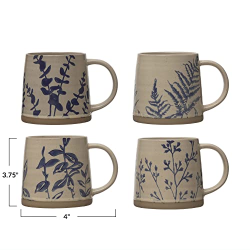 Juego de 4 Mugs de Stoneware Azul Antiguo miniatura 2