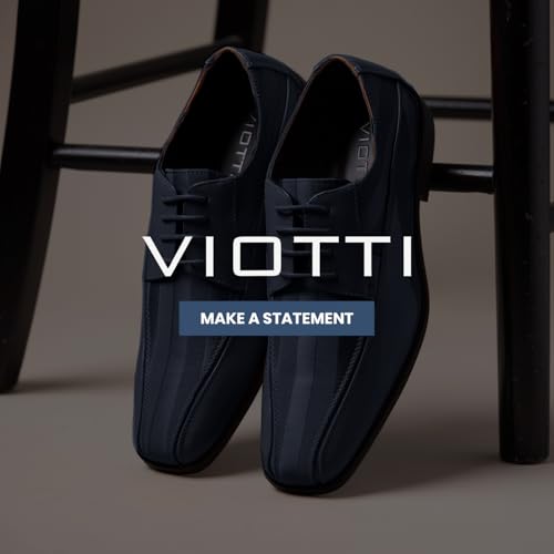 Image of Viotti 179, Casual Dress Oxford Shoes for Men, Satin Striped Lace-Ups, Men's Business Casual Leather & Satin Shoe, for All Formal Occasions