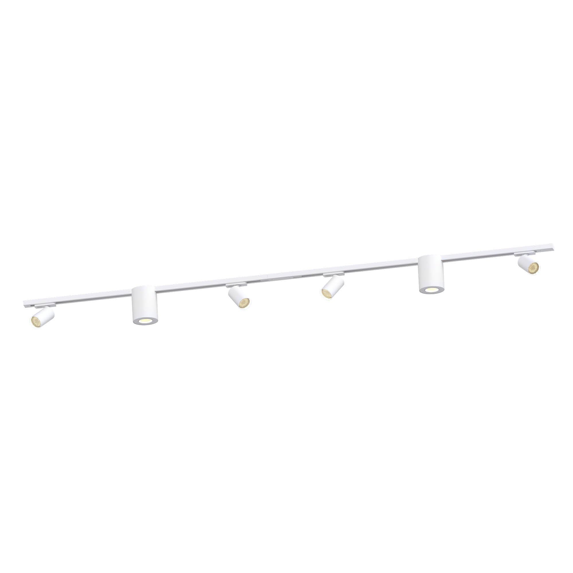 Ledvion Sistema de rieles iluminacion 2m Monofasico Blanco 6 focos sin GU10