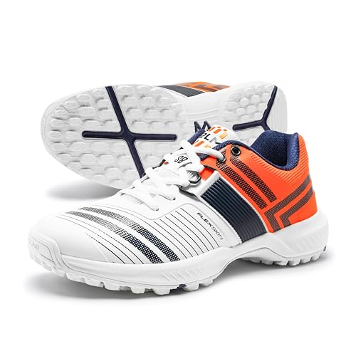Image of SOLM8 S8 Cricket Shoes with Rubber Spikes - Performance Cleats for Men on Outdoor Turf /Grass, Featuring Wide Toe, Speed-Fit Lacing and New Gel Cushioned Insole