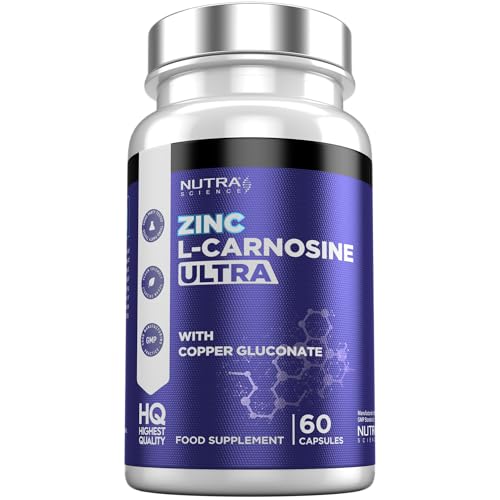 Zinc L-Carnosine Ultra High Strength 81MG Zinc L Carnosine + Copper Digestive & Gastric Support Zinc Supplement 60 Vegan Capsules
