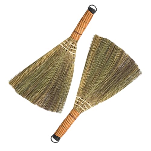 DOITOOL Escoba de Limpieza de Madera Natural para Uso Doméstico 2 Piezas Tamaño Pequeño Cerdas Duraderas Escoba Práctica para Barrer Polvo en Mesa y Habitación