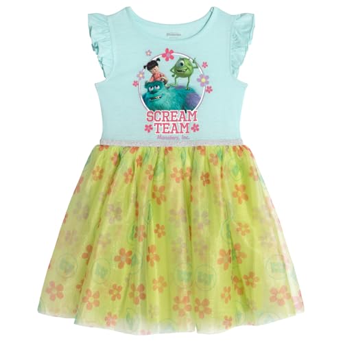 Disney Monsters Inc. Toddler Girls Tutu Pleated Tulle Dress Turquoise/Green 2T
