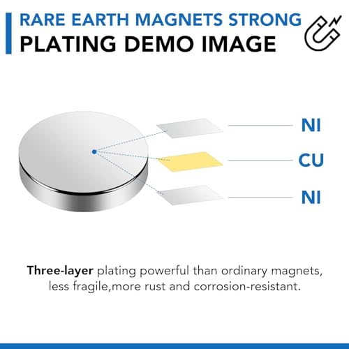 Image of LOVIMAG Small Neodymium Disc Magnets, Rare Earth Magnet with Double-Sided Adhesive for Fridge, DIY, Building, Scientific, Craft, and Office Magnets - 0.63 inch x 0.14 inch, Pack of 40