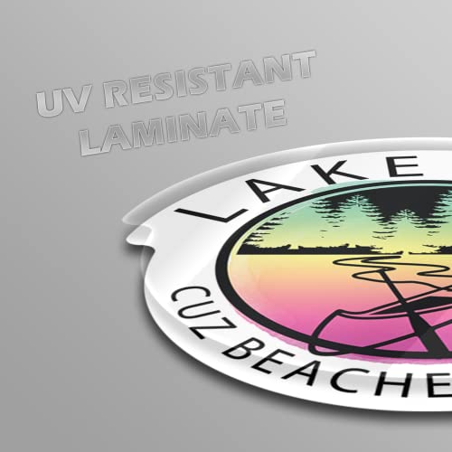 Image of Lake Life 'Cuz Beaches Be Salty (2 Pack) Vinyl Decal Sticker - Car Truck Van SUV Window Wall Cup Laptop - Two 5 Inch Decals - MKS2110